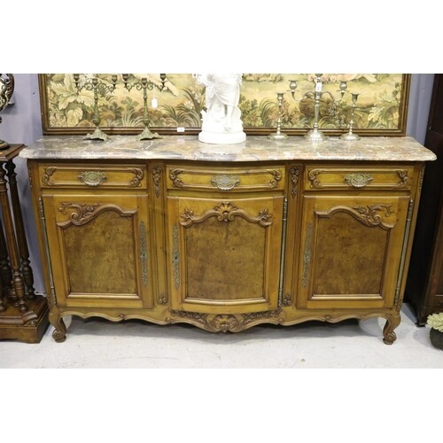 Vintage French three door Louis XV enfilade, with thick marb...