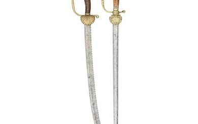 ˜Ⓦ THREE GERMAN HUNTING SWORDS, MID-18TH CENTURY