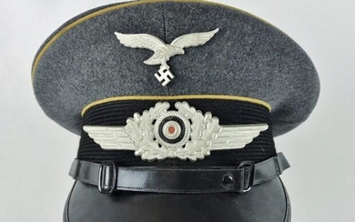 WW2 German Luftwaffe Flight EM / NCO Visor Cap