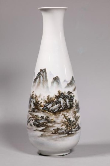 Wang Yeting; Chinese Artist Painted Porcelain Vase