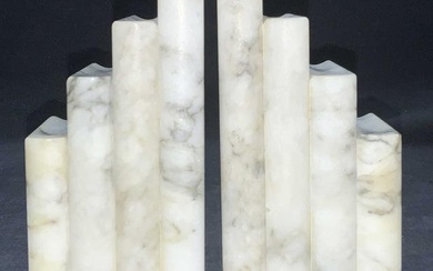 White Marble Book Stack Book Ends, Italy