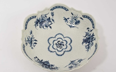 Worcester blue printed junket dish, circa 1775. Provenance; Godden Reference Collection