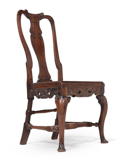 Y A CHINESE EXPORT EXOTIC HARDWOOD SIDE CHAIR, FIRST HALF 18TH CENTURY