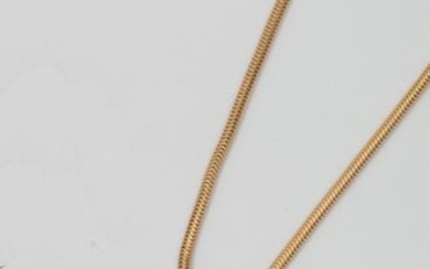 Yellow gold pendant necklace, composed of a circular...
