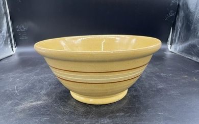 Yellowware Banded Mixing Bowl