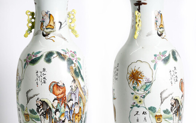 a fine, well painted and enameled Chinese vases