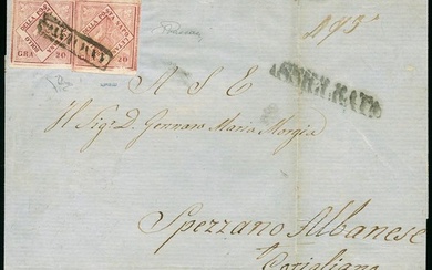 assicurata da Napoli a Spezzano Albanese del 28.6.1860 con gr.20+20...
