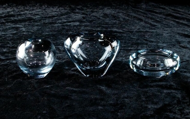 (lot of 3) Holmegaard miniature glass vases