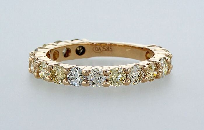 mix colors - 14 kt. Pink gold - Ring - 1.89 ct Diamonds