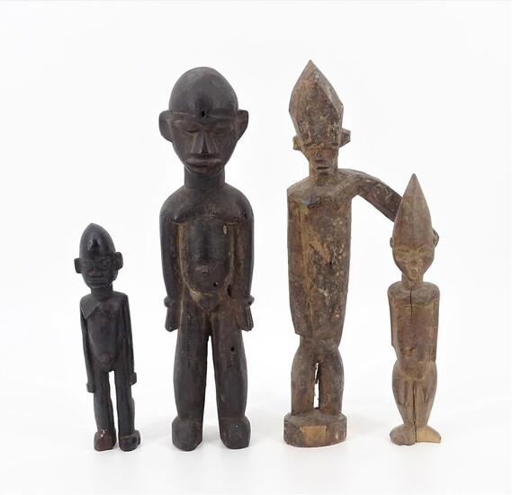 (-), verzameling van 4 gestoken houten sculpturen, West-Afrika,...