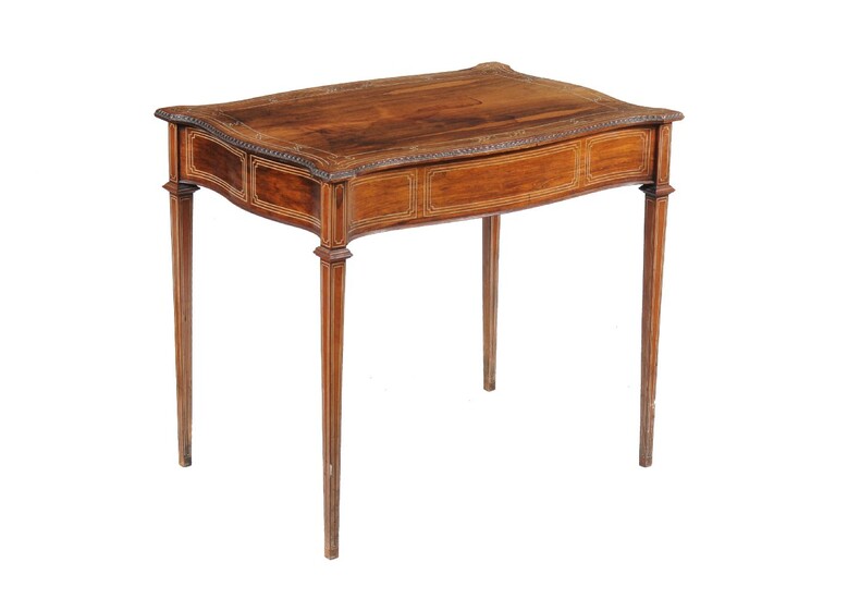 ? An Edwardian rosewood and bone inlaid centre table