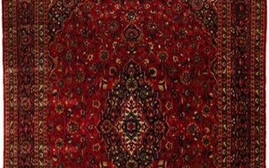 10' x 13' Red Semi-Antique Persian Kashan Rug 73521