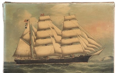 American School, 19th c. Packet Ship Joseph Walker