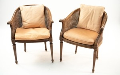 FRENCH STYLE CANED ARM CHAIRS