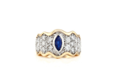 Gold, Sapphire and Diamond Ring