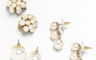Three Pairs of Pearl Earrings