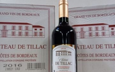 12 bouteilles de Château de Tillac 2016 Côtes... - Lot 66 - Enchères Maisons-Laffitte