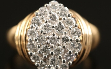 14K Diamond Navette Cluster Ring