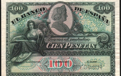 15 de julio de 1907. 100 pesetas. SPECIMEN. SC