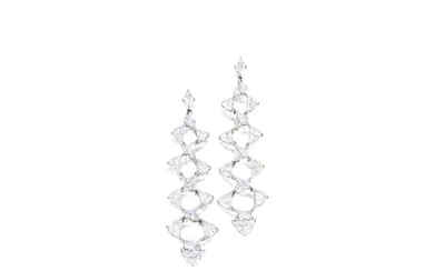 Pair of Diamond Pendent Earrings