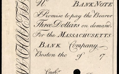 1700s The Massachusetts Bank, Boston Later Proof
