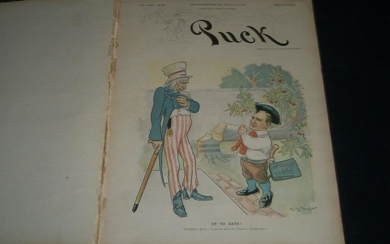 1894 FEB-AUG PUCK MAGAZINE BOUND VOLUME NO. 35 - GREAT