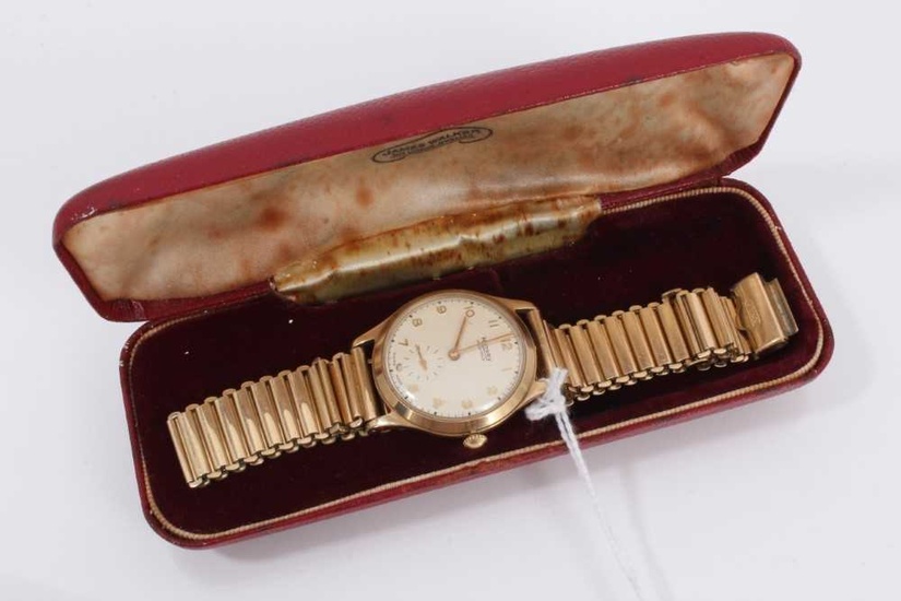 1950s 9ct gold cased Rotary Maximus wristwatch (Birmingham 1953) on gold plated bracelet