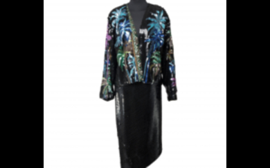 KRIZIA Skirt and Jacket suit embroidered with sequins to...