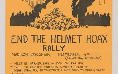 1977 Anti-Motorcycle Helmet Law Rally Poster