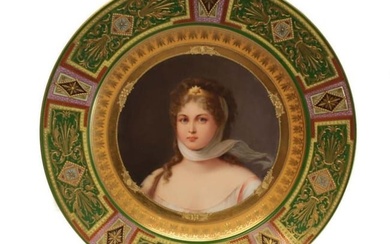 19th C. Royal Vienna "Queen Louise" Porcelain Cabinet Plate