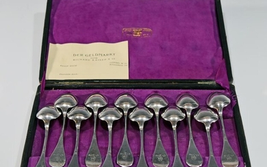 19th Century Cased Austrian Sterling Silver Spoon Set