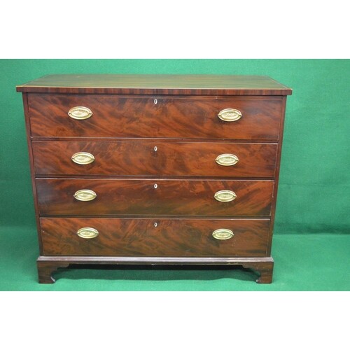 19th century mahogany cross banded secretaire chest the top ...