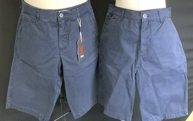 2 Pair Navy Cotton SLAM Shorts, Italy NWT