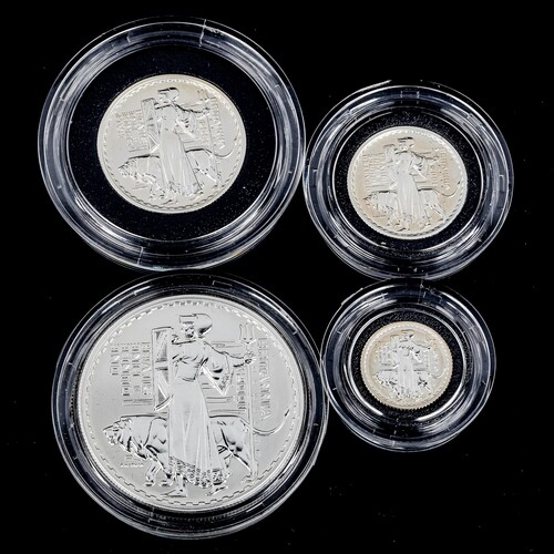 2001 silver proof Britannia Collection coin set