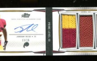 2013 Topps Prime Level III Jordan Reed RC Booklet Auto Relic Card Redskins 22471