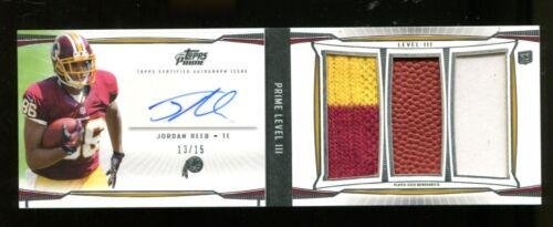 2013 Topps Prime Level III Jordan Reed RC Booklet Auto Relic Card Redskins 22471