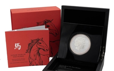 2014 Royal Mint silver proof 5oz Year of the Horse coin from...
