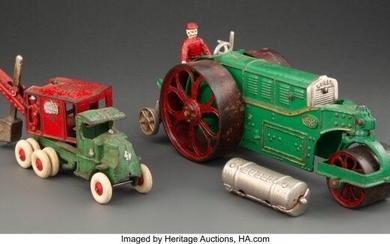 21066: Vintage Huber Cast Iron Steamroller and Hubley G