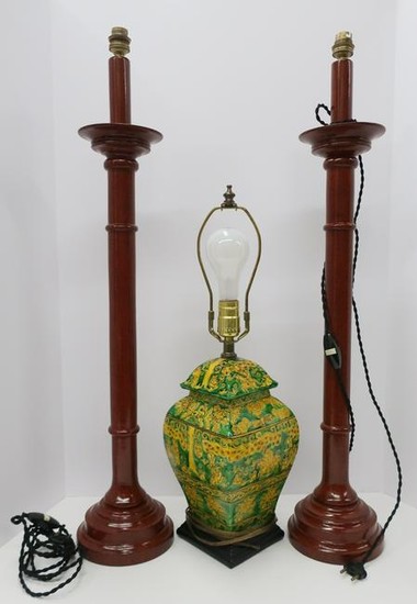 3 Asian & Lacquer Lamps