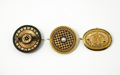 (3) VICTORIAN GOLD BROOCHES