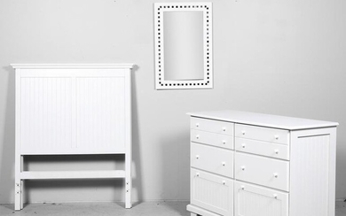 (3) pc White painted bedroom set