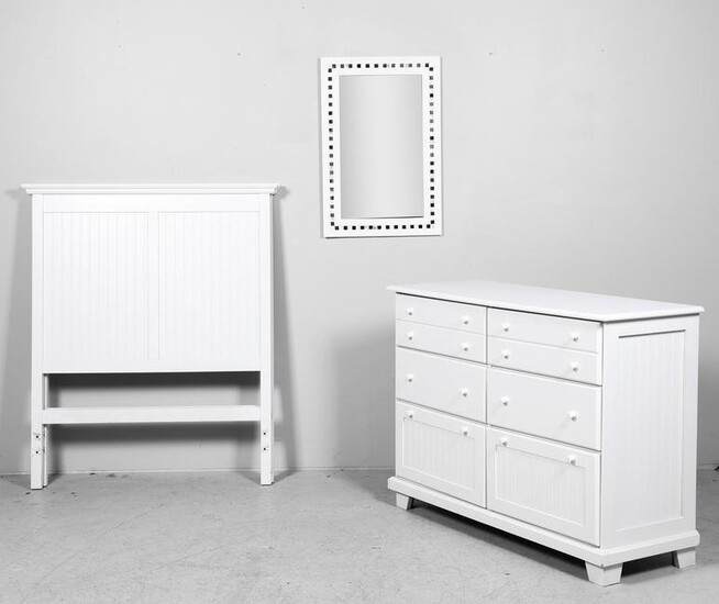 (3) pc White painted bedroom set