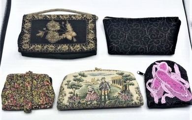 [5] Five Assorted Vintage Clutch Purses - Nice Variety