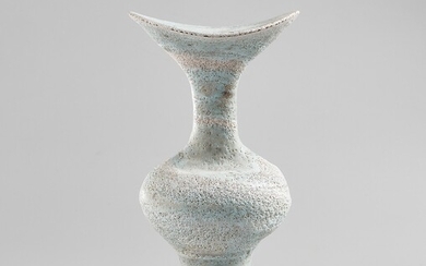 Lucie Rie, Tall vase with flaring lip and integral spiral