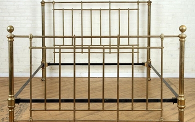 OVERSIZED KING SIZE BRASS BED CIRCA 1900