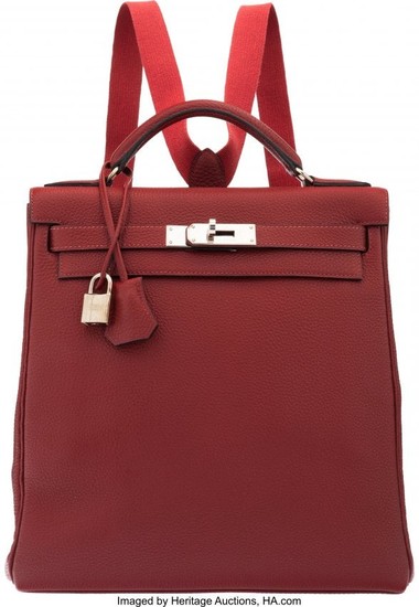 58166: Hermès Rouge H Togo Leather Kelly Ado GM