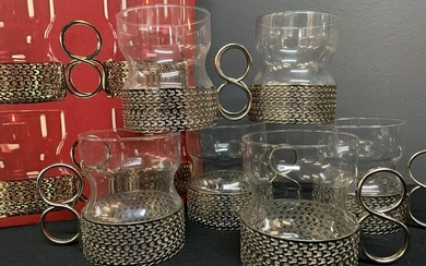 6 Iittala Tsaikka Glass Cups Sarpaneva Finland Nib