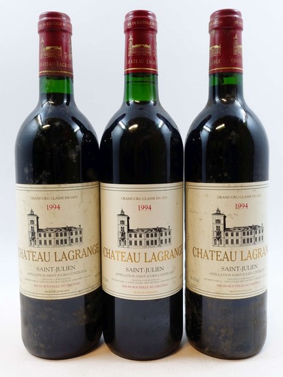 6 bouteilles CHÂTEAU LAGRANGE 1994 3è GC Saint Julien (1 base goulot)