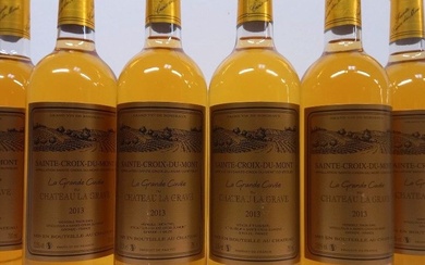 6 bouteilles de Sainte Croix du Mont 2013... - Lot 66 - Enchères Maisons-Laffitte