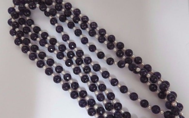 600ct natural amethyst bead necklaces (2)+